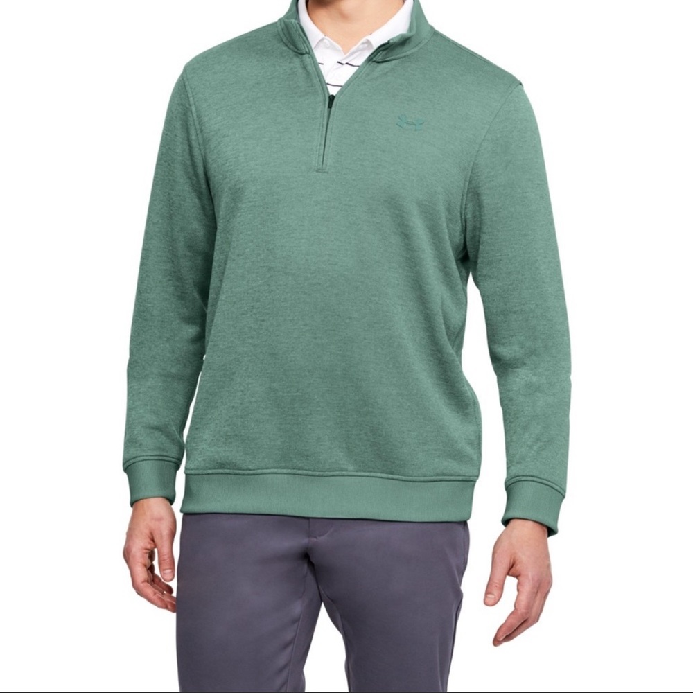 UA Mens Green Storm SweaterFleece ¼ Zip | XL